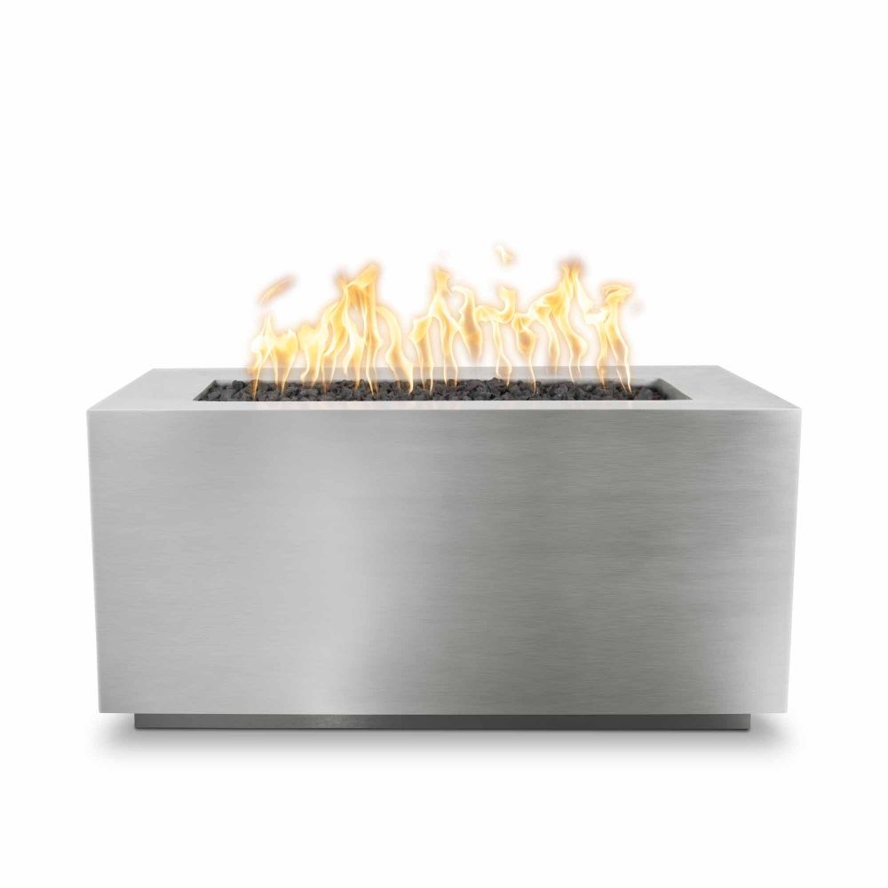 The Outdoors Plus OPT-R8424SSEKIT-LP Pismo 84" Fire Pit - Stainless Steel - 110V Plug & Play Electronic Ignition - Liquid Propane